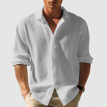Load image into Gallery viewer, Men&#39;s Lapel Solid Long Sleeve Shirt
