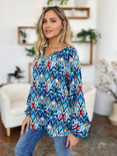 Load image into Gallery viewer, Double Take Full Size Printed Balloon Sleeve Blouse
