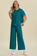 Load image into Gallery viewer, Double Take Full Size Texture Round Neck Short Sleeve Top and Pants Set
