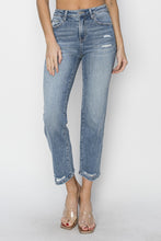 Load image into Gallery viewer, RISEN High Waist Distressed Cropped Jeans
