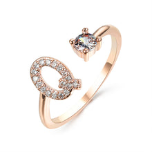 Load image into Gallery viewer, Womens New Design Adjustable 26 Initial Letter Ring Fashion Simple Elegant Jewelry
