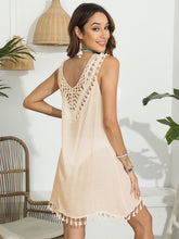 Load image into Gallery viewer, Tassel Scoop Neck Wide Strap Cover-Up
