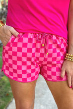 Load image into Gallery viewer, Rose Checkered Drawstring Elastic Waist Casual Shorts
