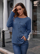 Load image into Gallery viewer, Butterfly Round Neck Dropped Shoulder Blouse
