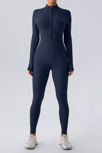 Load image into Gallery viewer, Half Zip Mock Neck Active Jumpsuit
