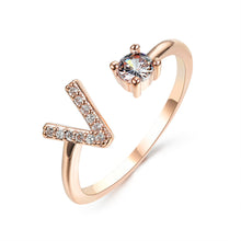 Load image into Gallery viewer, Womens New Design Adjustable 26 Initial Letter Ring Fashion Simple Elegant Jewelry
