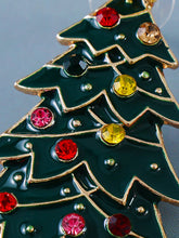 Load image into Gallery viewer, Alloy Inlaid Rhinestone Christmas Tree Earrings
