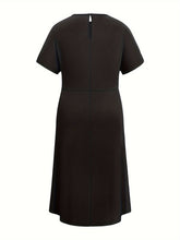 Load image into Gallery viewer, Round Neck Short Sleeve Midi Dress
