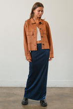 Load image into Gallery viewer, HYFVE Suede Button Down Cropped Jacket

