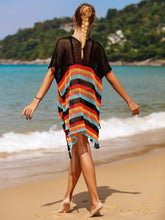 Load image into Gallery viewer, Cutout Striped Cover-Up with Tassel
