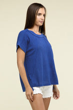 Load image into Gallery viewer, Brushed Waffle Exposed-Seam Short Sleeve Top
