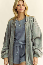 Load image into Gallery viewer, Davi &amp; Dani Exposed Seam Zip Up Dropped Shoulder Jacket
