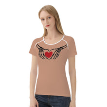 Load image into Gallery viewer, Ti Amo I love you - Exclusive Brand - Feldspar - Skeleton Hands with Heart  -Women&#39;s T shirt - Sizes XS-2XL
