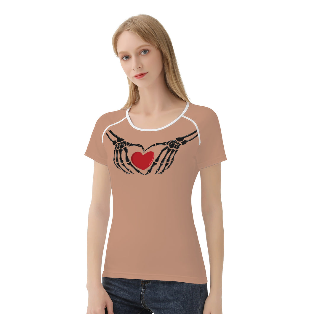 Ti Amo I love you - Exclusive Brand - Feldspar - Skeleton Hands with Heart  -Women's T shirt - Sizes XS-2XL