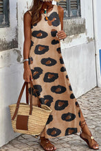 Load image into Gallery viewer, Womens - Leopard Split Open Back Sleeveless Maxi Dress - Sizes S-XL
