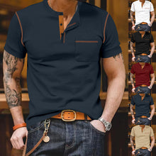 Load image into Gallery viewer, Men&#39;s Short Sleeve with Pocket &amp; Tan Accent Shirt
