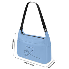 Load image into Gallery viewer, Ti Amo I love you - Exclusive Brand  - Cornflower Blue 2 - Double Script Heart - Journey Computer Shoulder Bag
