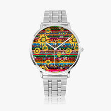 Load image into Gallery viewer, Ti Amo I love you - Exclusive Brand  - Leopard &amp; Sunflowers - Instafamous Steel Strap Quartz Watch
