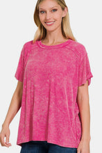 Load image into Gallery viewer, Zenana Washed Ribbed Short Sleeve Top
