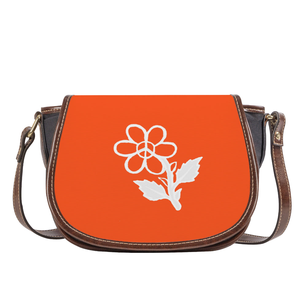 Ti Amo I love you - Exclusive Brand - Orange - White Daisy - Saddle Bag