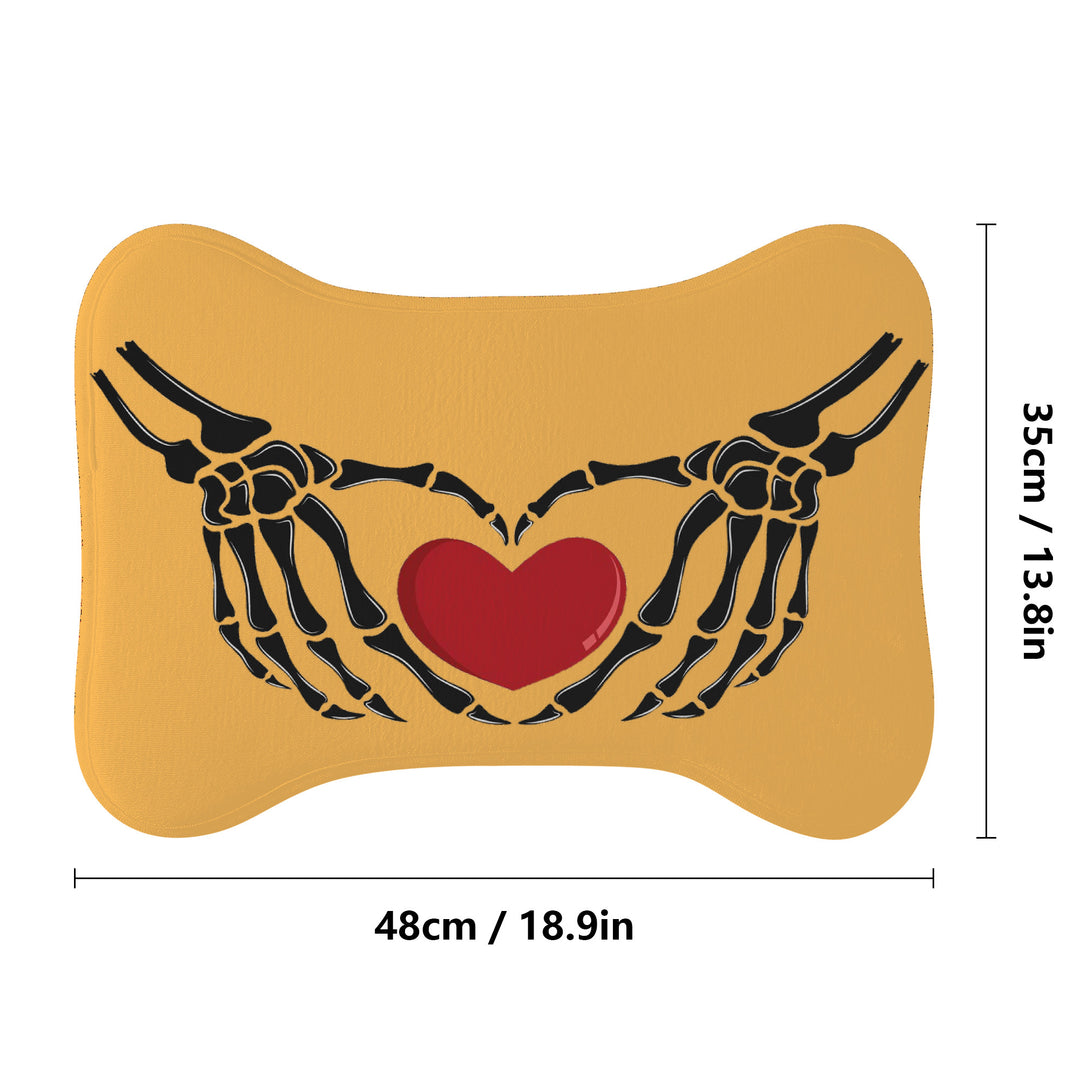 Ti Amo I love you - Exclusive Brand - Light Orange  - Skeleton Hands with Heart  - Big Paws Pet Rug