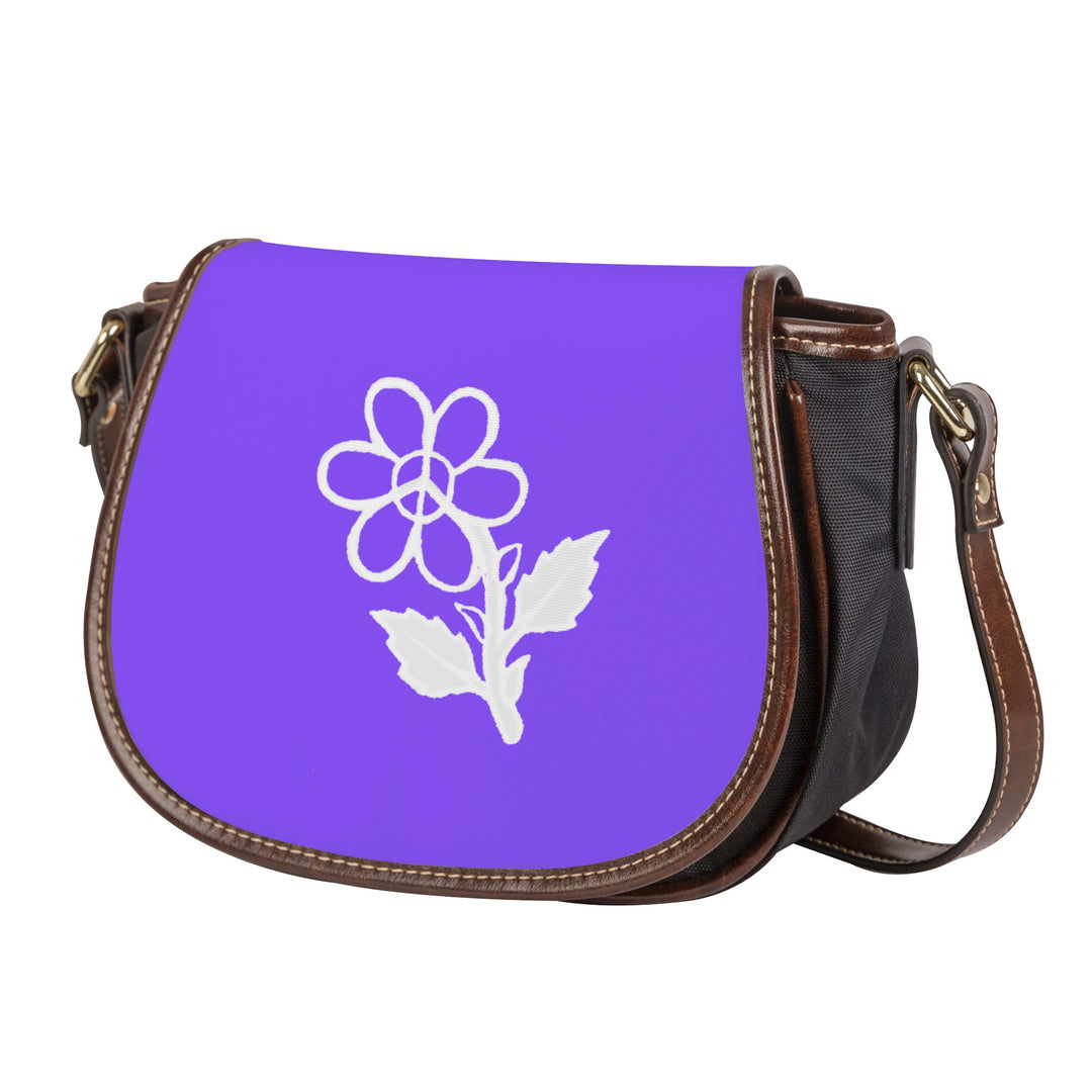 Ti Amo I love you - Exclusive Brand - Light Purple - White Daisy - Saddle Bag