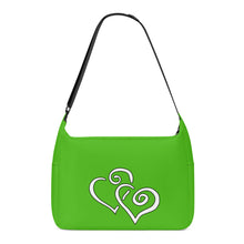 Load image into Gallery viewer, Ti Amo I love you - Exclusive Brand - Kelly Green - Double White Heart - Journey Computer Shoulder Bag
