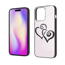 Load image into Gallery viewer, Ti Amo I love you - Exclusive Brand - Prim - Double Black Heart -  iPhone 14 Glass Case (3 cameras)
