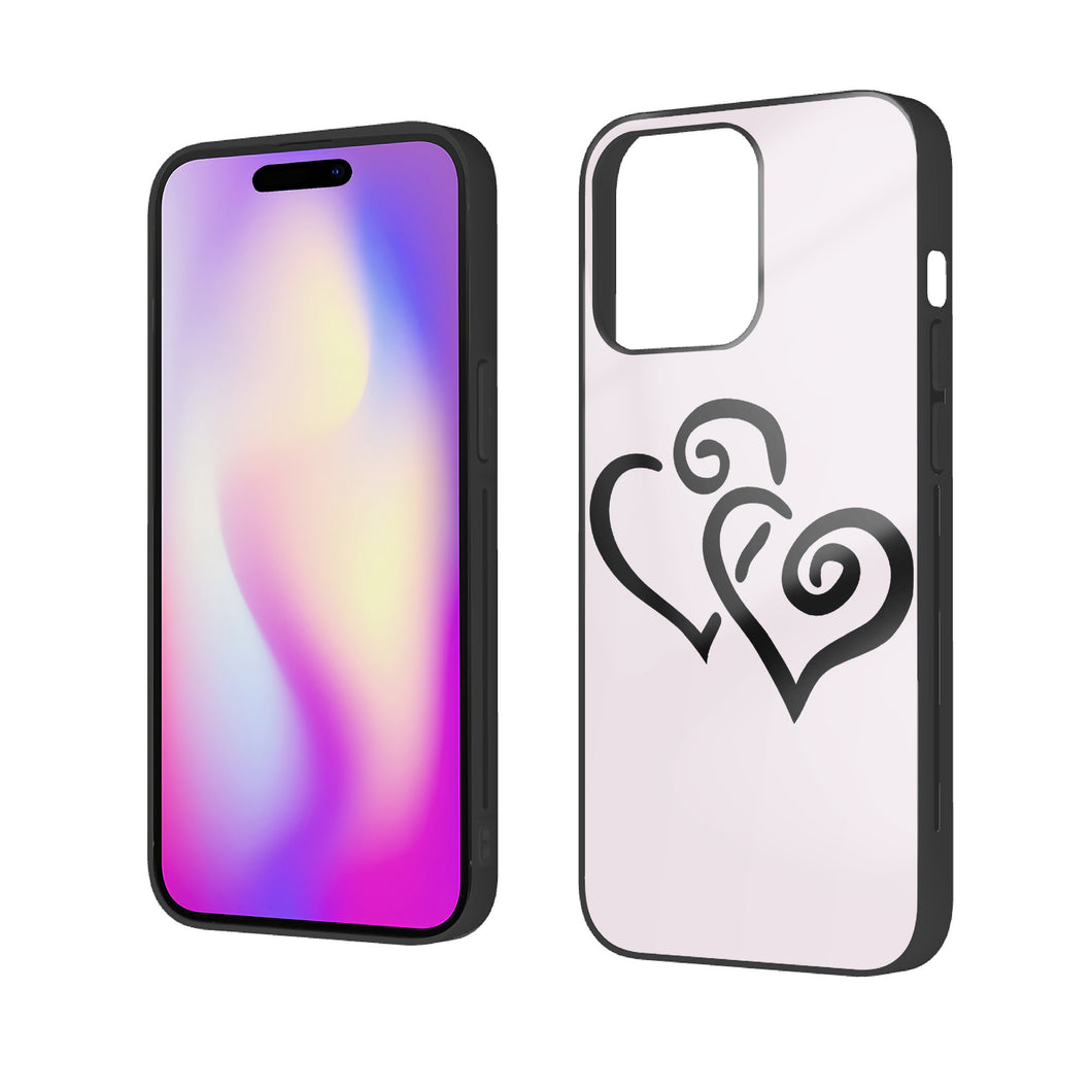 Ti Amo I love you - Exclusive Brand - Prim - Double Black Heart -  iPhone 14 Glass Case (3 cameras)