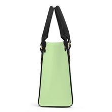 Load image into Gallery viewer, Ti Amo I love you - Exclusive Brand - Pixie Green - Luxury Womens PU Tote Bag - Black Straps
