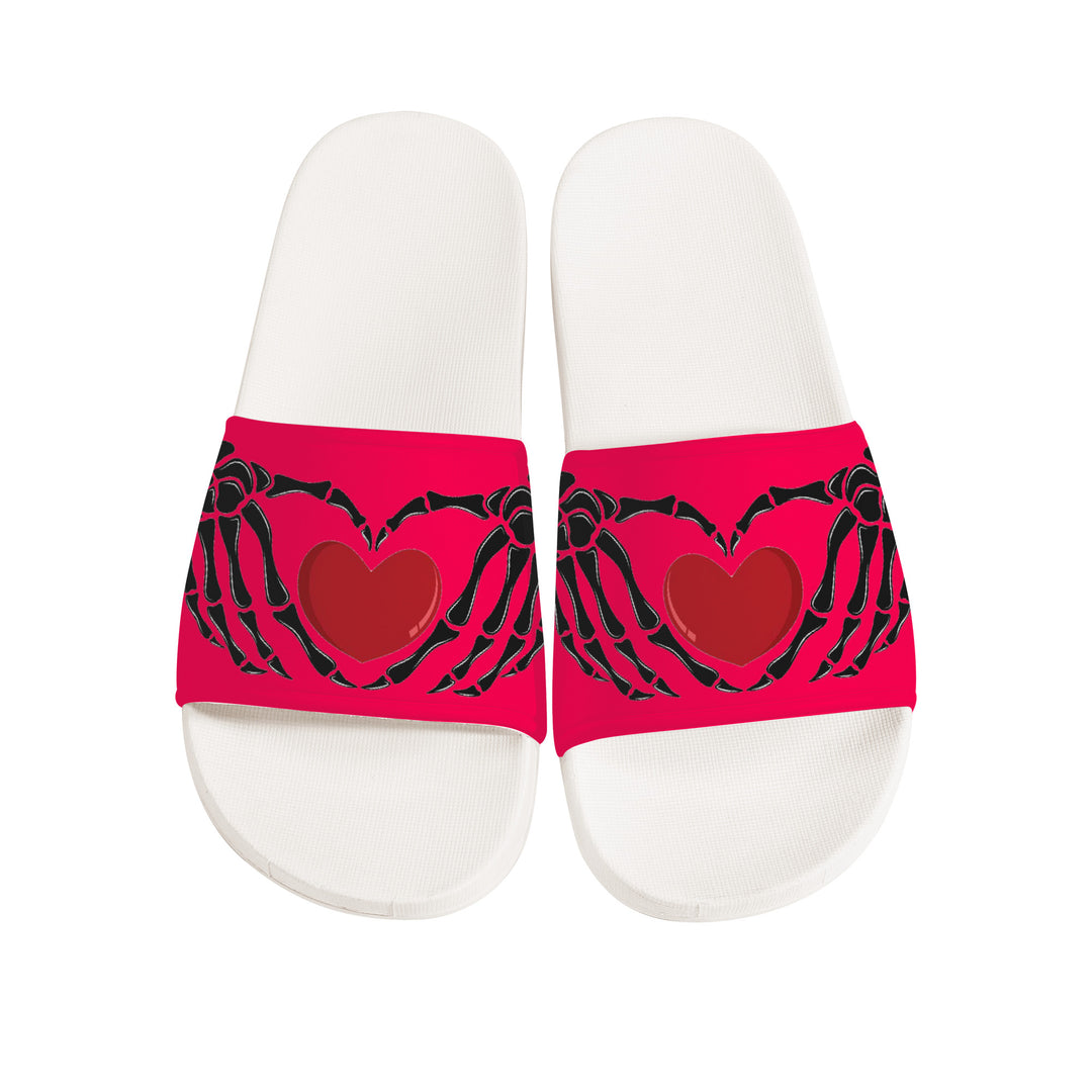 Ti Amo I love you - Exclusive Brand - Frolly - Skeleton Hands with Heart -  Slide Sandals - White Soles