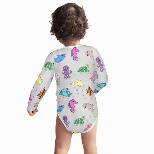 Ti Amo I love you - Exclusive Brand - Alto Gray - Sea Creatures -  Baby Long-Sleeve Bodysuit