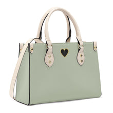 Load image into Gallery viewer, Ti Amo I love you - Exclusive Brand - Tender Green - Luxury Womens PU Tote Bag - Cream Straps
