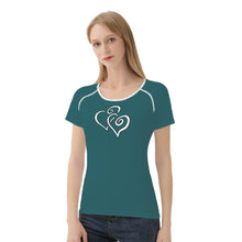 Load image into Gallery viewer, TI Amo I love you - Exclusive Brand - Casal - Double White Heart - Women&#39;s T shirt
