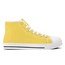 Load image into Gallery viewer, Ti Amo I love you - Exclusive Brand -  Mustard Yellow - High-Top Canvas Shoes - White Soles
