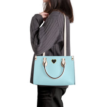 Load image into Gallery viewer, Ti Amo I love you - Exclusive Brand - Pale Sky Blue - Luxury Womens PU Tote Bag - Cream Straps
