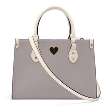 Load image into Gallery viewer, Ti Amo I love you - Exclusive Brand - Silk - Luxury Womens PU Tote Bag - Cream Straps
