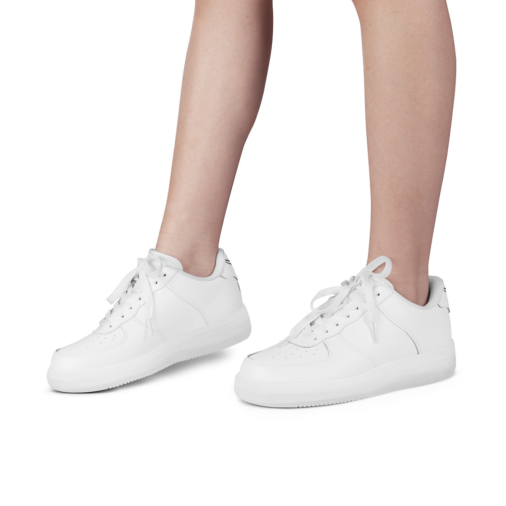 Ti Amo I love you - Exclusive Brand - White - Skelton Hands with Heart - Transparent Low Top Air Force Leather Shoes