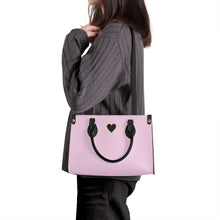 Load image into Gallery viewer, Ti Amo I love you - Exclusive Brand - Pink Lace - Luxury Womens PU Tote Bag - Black Straps
