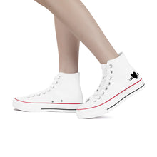 Load image into Gallery viewer, Ti Amo I love you - Exclusive Brand - White - Black Heart - High Top Canvas Shoes - White  Soles
