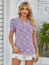 Load image into Gallery viewer, Double Take Floral Notched Neck Blouse
