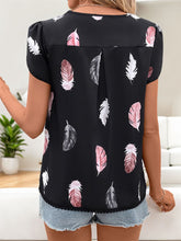 Load image into Gallery viewer, Printed V-Neck Short Sleeve Blouse
