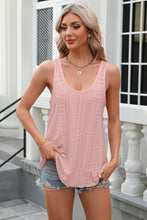 Load image into Gallery viewer, Eyelet Scoop Neck Wide Strap Tank
