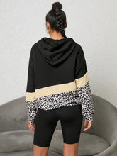 Load image into Gallery viewer, Leopard Color Block Hoodie
