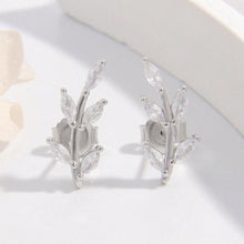 Load image into Gallery viewer, 925 Sterling Silver Zircon Leaf Shape Earrings
