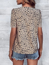 Load image into Gallery viewer, Full Size Printed V-Neck Short Sleeve Blouse
