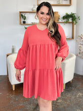 Load image into Gallery viewer, Double Take Full Size V-Neck Balloon Sleeve Tiered Dress
