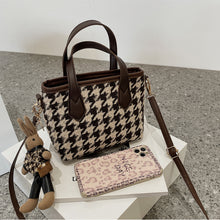 Load image into Gallery viewer, Fashion Houndstooth Portable Checkerboard Shoulder HandbagTotes
