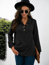 Load image into Gallery viewer, Half Button Long Sleeve T-Shirt
