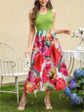 Load image into Gallery viewer, Printed Round Neck Sleeveless Dress
